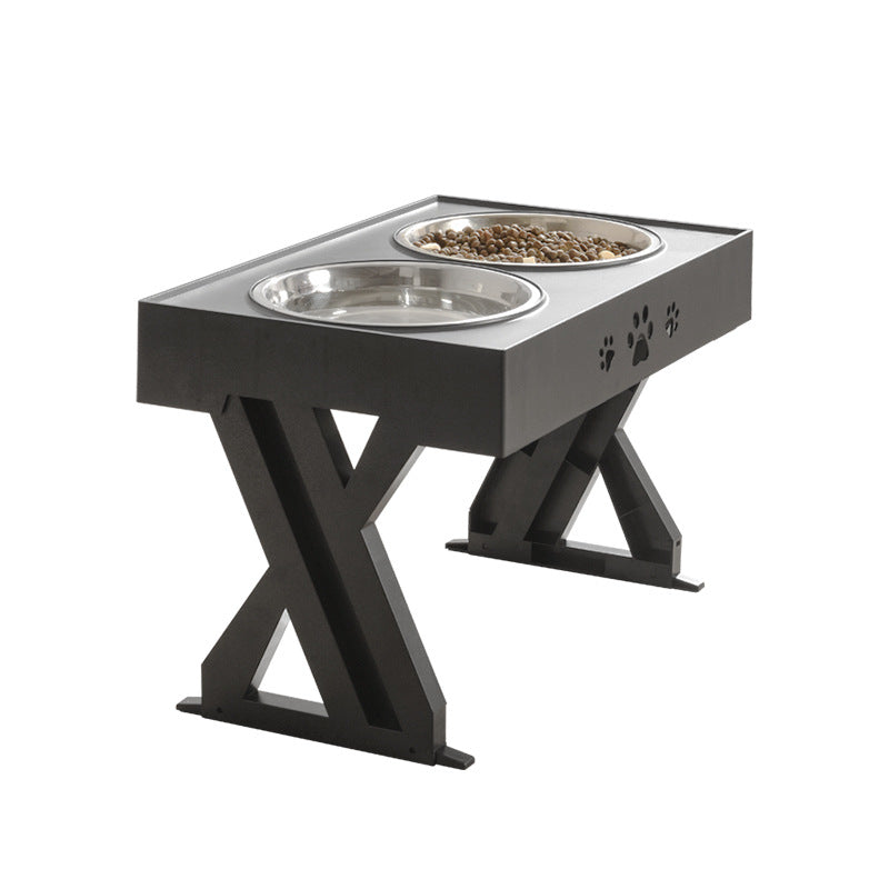 Adjustable Height And Large Capacity Stainless Steel Dog Food Bowl