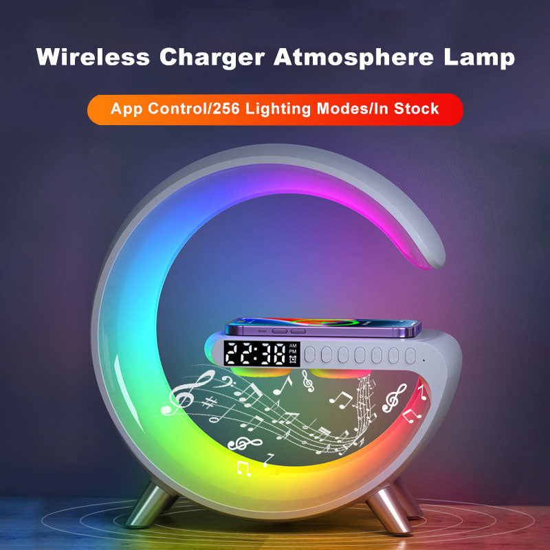 2023 New Intelligent smart LED Lamp Bluetooth Speaker Wireless Charger Atmosphere Lamp App Control For Bedroom Home Decor