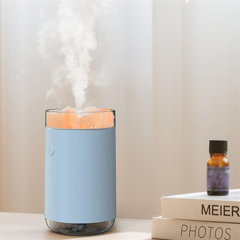 Air Humidifier Crystal Salt Stone Desktop Aromatherapy Essential Oil Ultrasonic Diffuser With LED Lamp Bedroom Home Humidifier