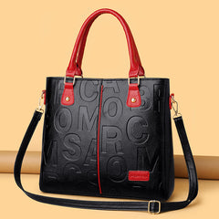 Women's Large Capacity Leather Printing Shoulder Bag