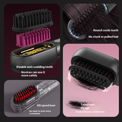 Wireless Hair Straightening Comb with Blue Light Hair Care detailes