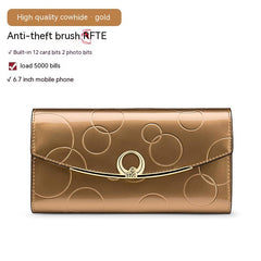 Women's Real Leather Long Large Capacity Wallet Clutch Bag