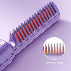 Portable Cordless Hair Straightener Brush with 3D Hair Care and Intelligent Temperature Control